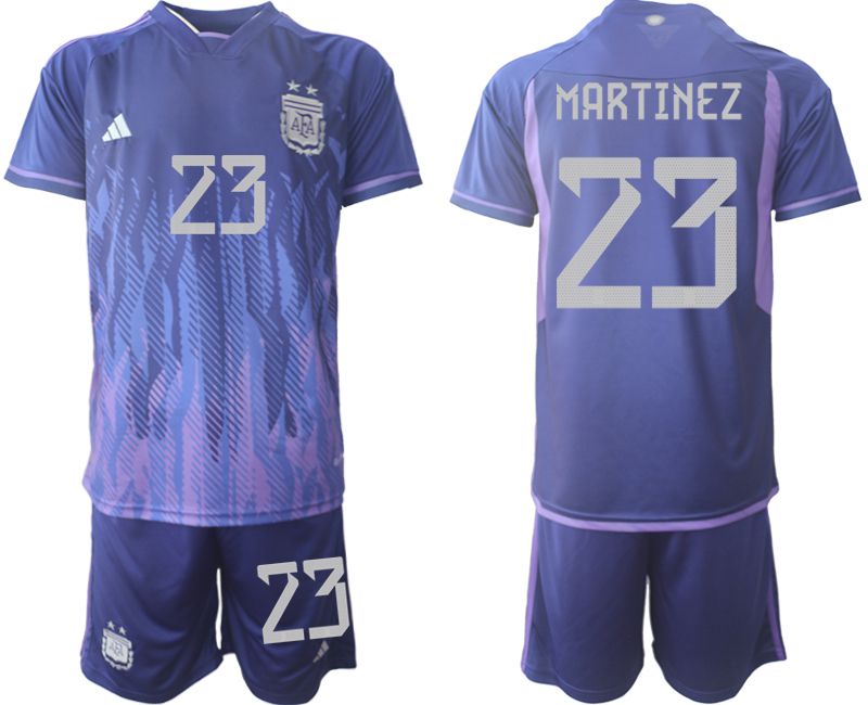 Men 2022 World Cup National Team Argentina away purple #23 Soccer Jersey->customized ncaa jersey->Custom Jersey